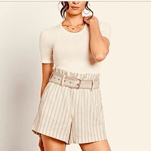Sam Edelman- Women's Striped Gathered Waist Short.